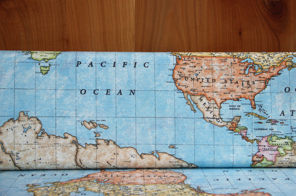 Carte du monde en tissu déco * A partir de 50 cm