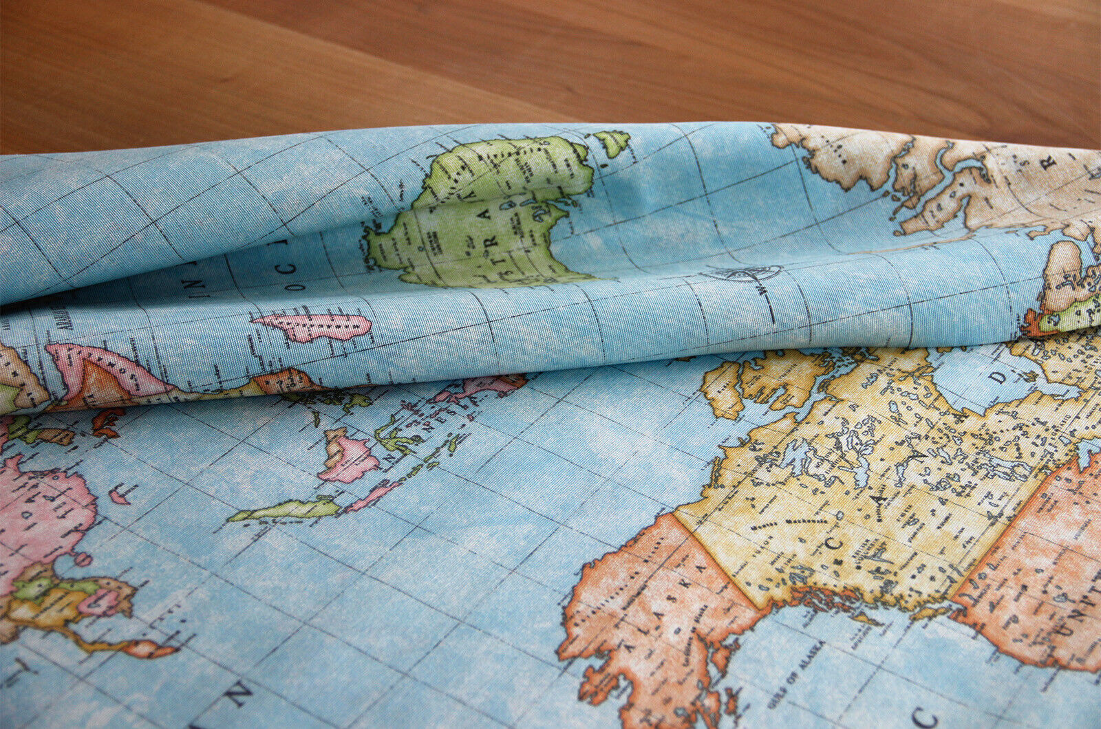 Decorative fabric world map * From 50 cm