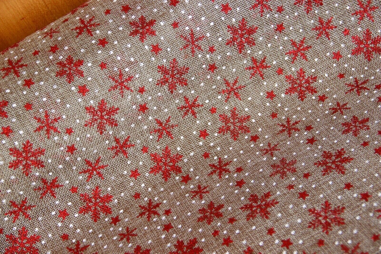 Flocon de neige en jute rouge scintillant * A partir de 50 cm
