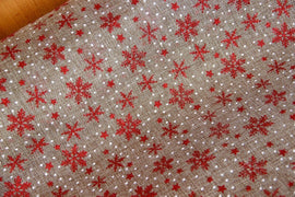 Flocon de neige en jute rouge scintillant * A partir de 50 cm