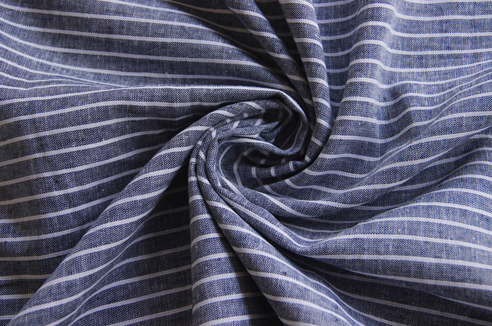 Buy 005-navy Half linen patterned stripes * From 50 cm