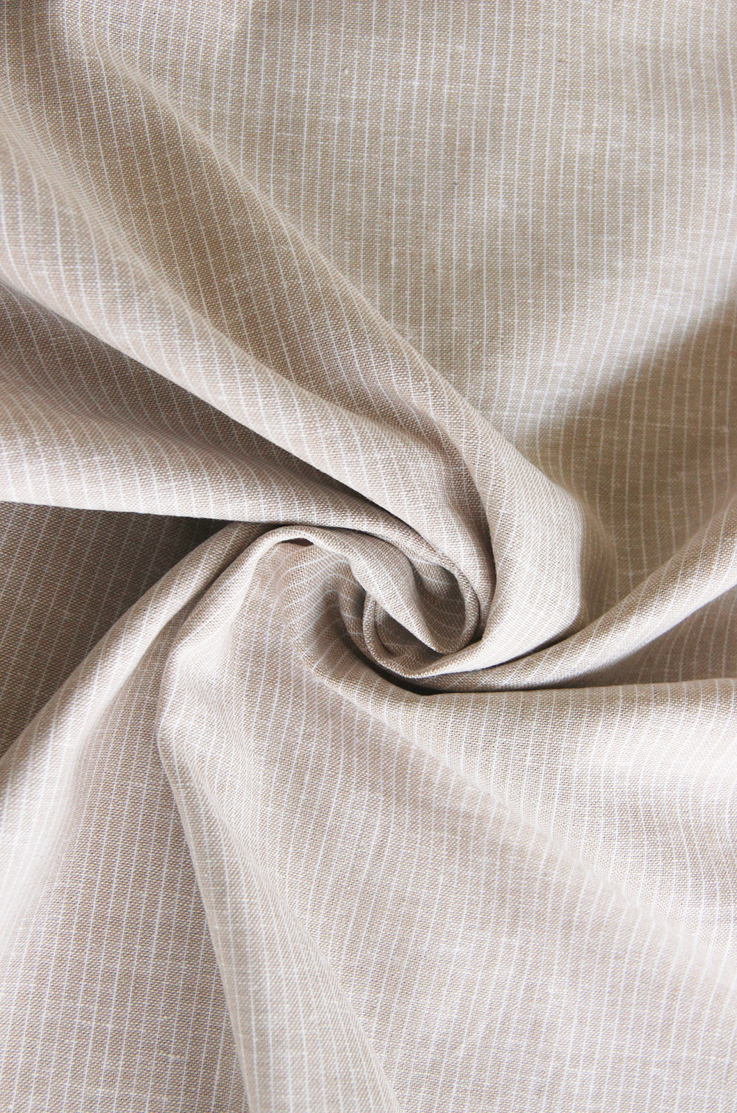 Buy 007-sand Half linen patterned fine stripes * From 50 cm