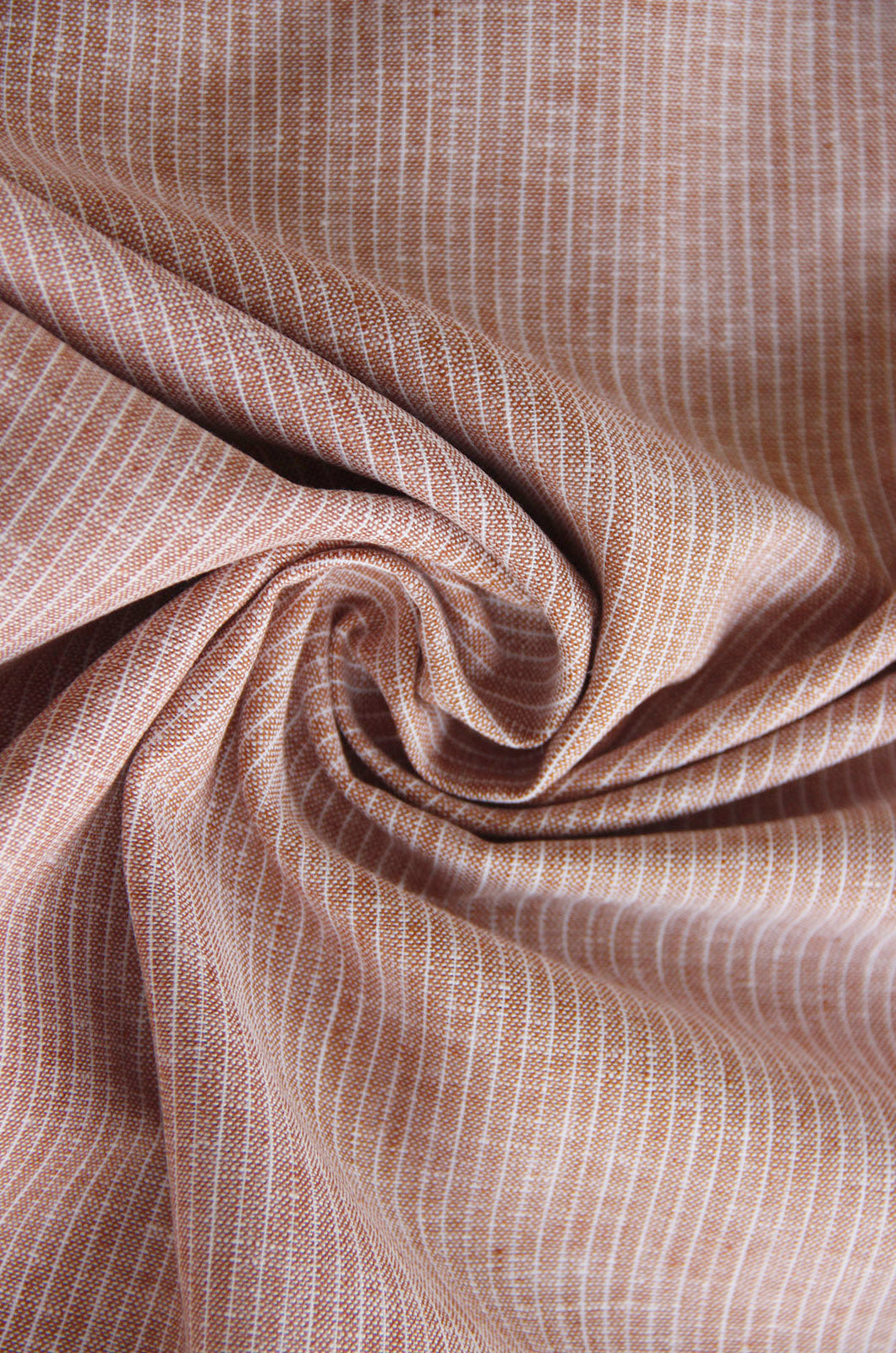 Buy 008-terra Half linen patterned fine stripes * From 50 cm