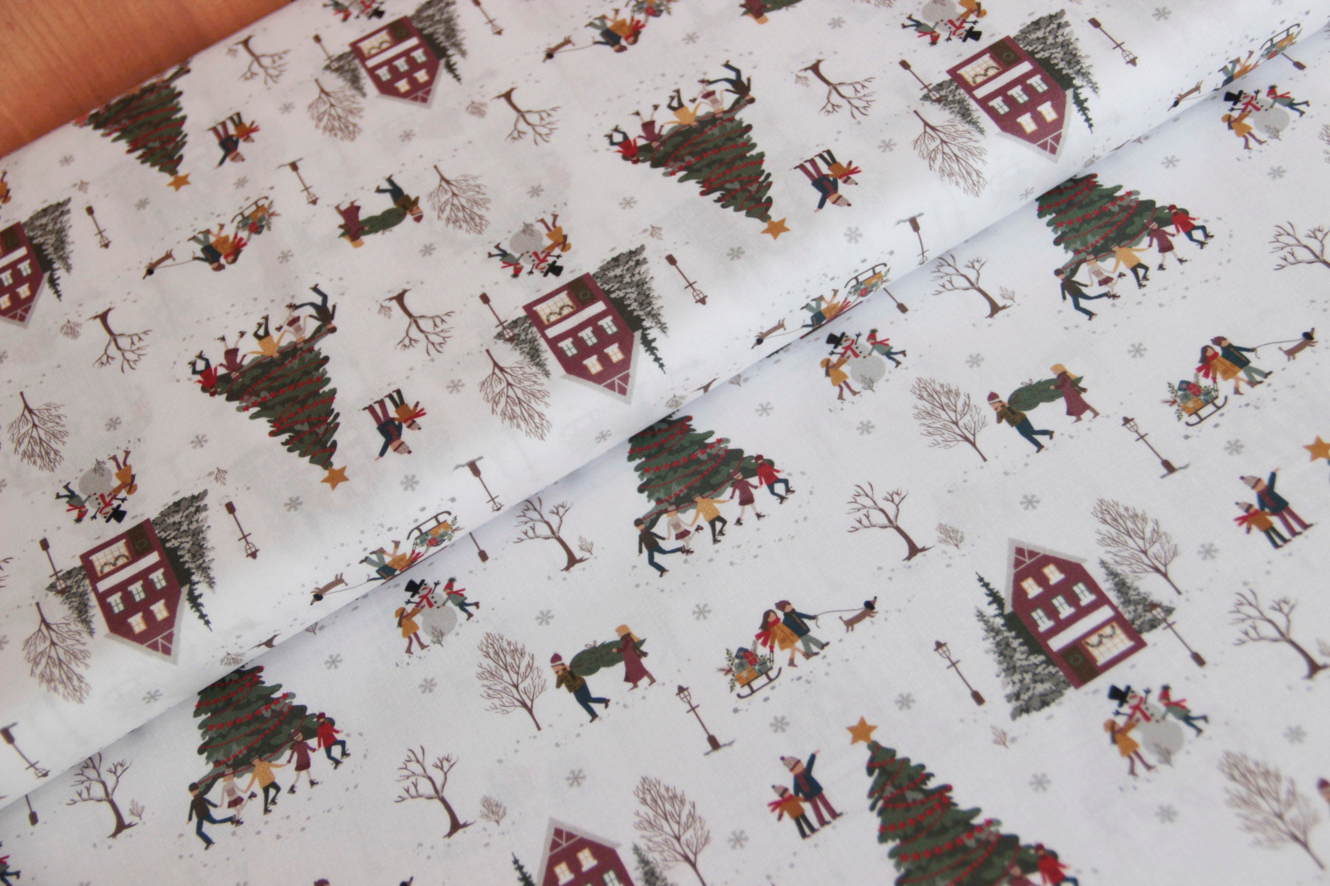 Buy 001-winter-leisure Cotton print Christmas organic * From 50 cm