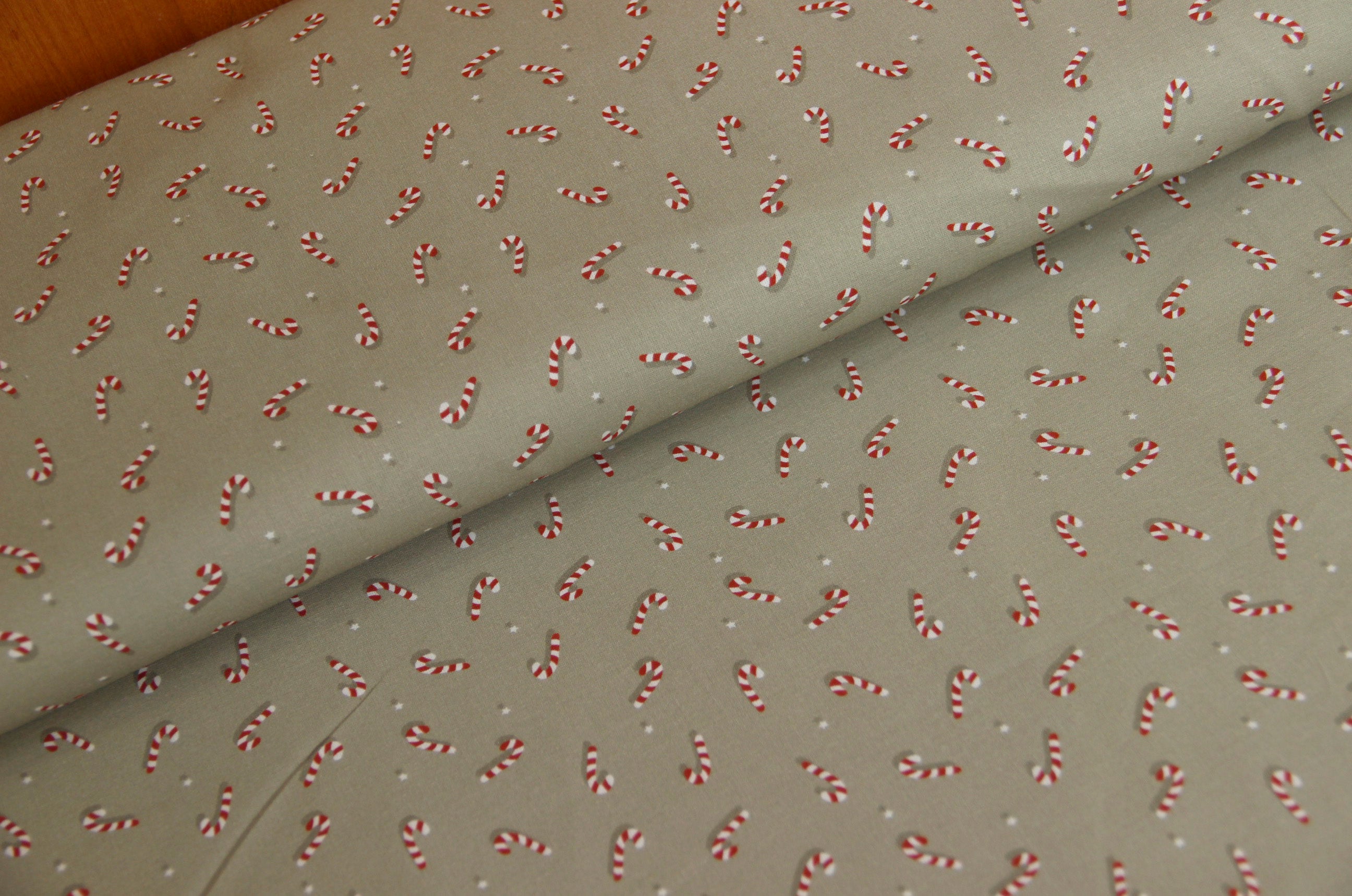 Buy 007-candy-canes Cotton print Christmas organic * From 50 cm
