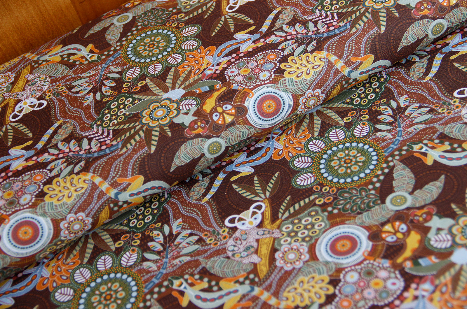 Buy 002-koala-amp-chameleon Cotton prints ethnic * From 50 cm