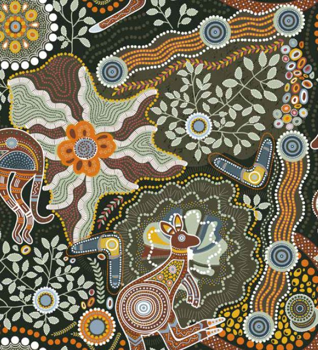 Buy 006-kangaroos Cotton prints ethnic * From 50 cm