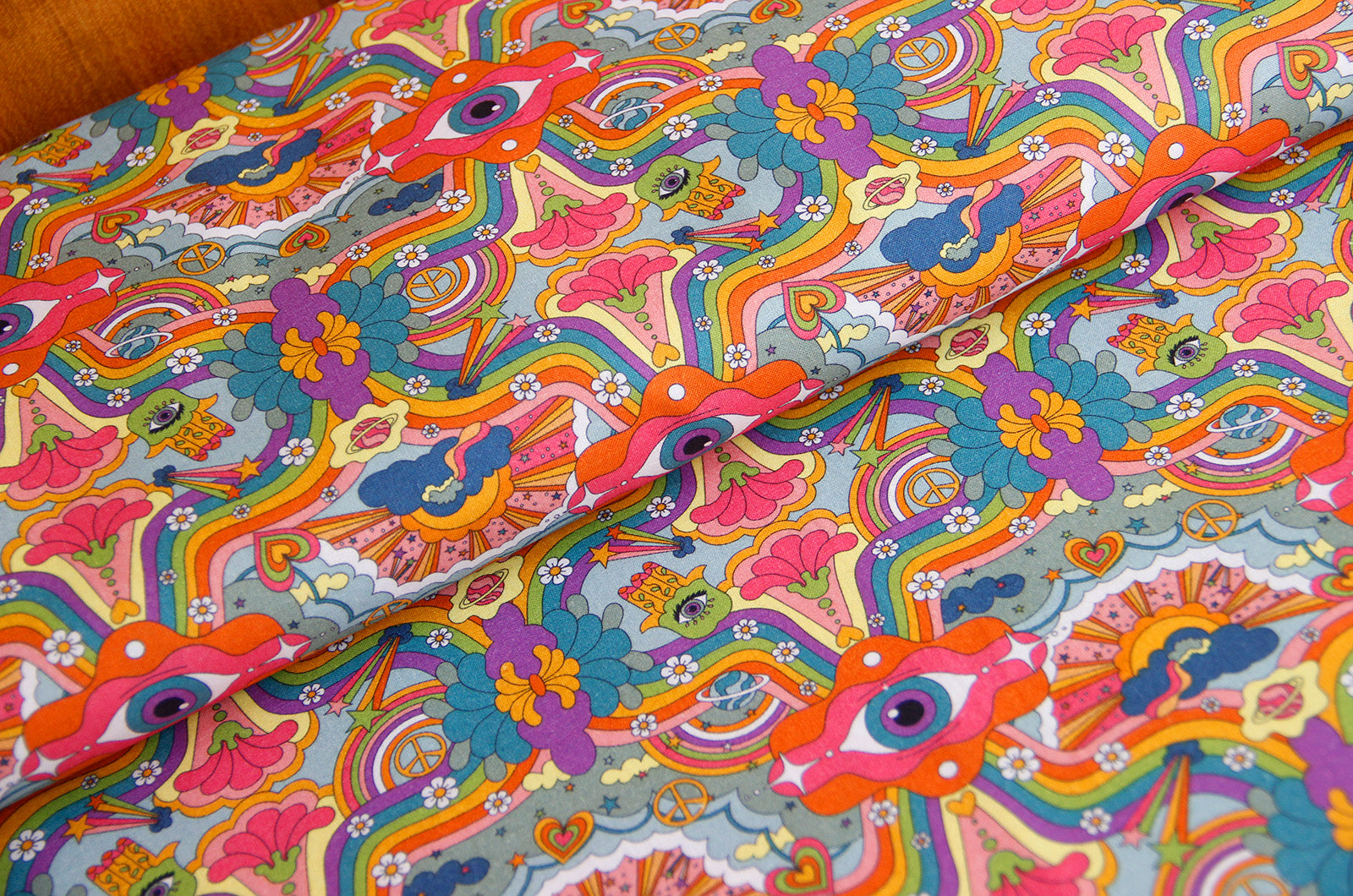 Buy 004-colorful-all-sorts Cotton prints hippies * From 50 cm