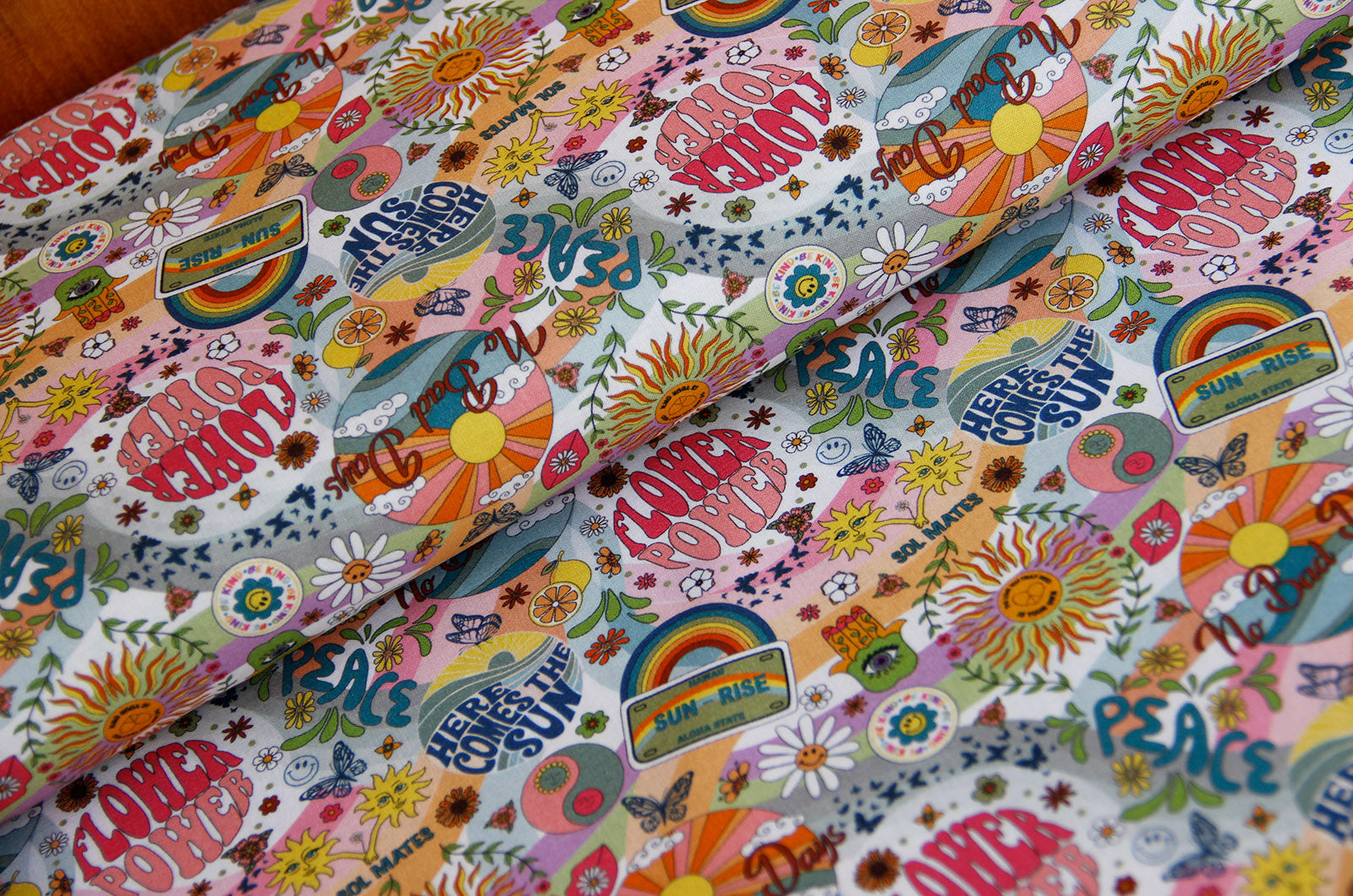 Buy 007-flower-power Cotton prints hippies * From 50 cm