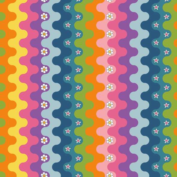 Acheter 009-rayures-ondulees Coton imprimés hippies * A partir de 50 cm