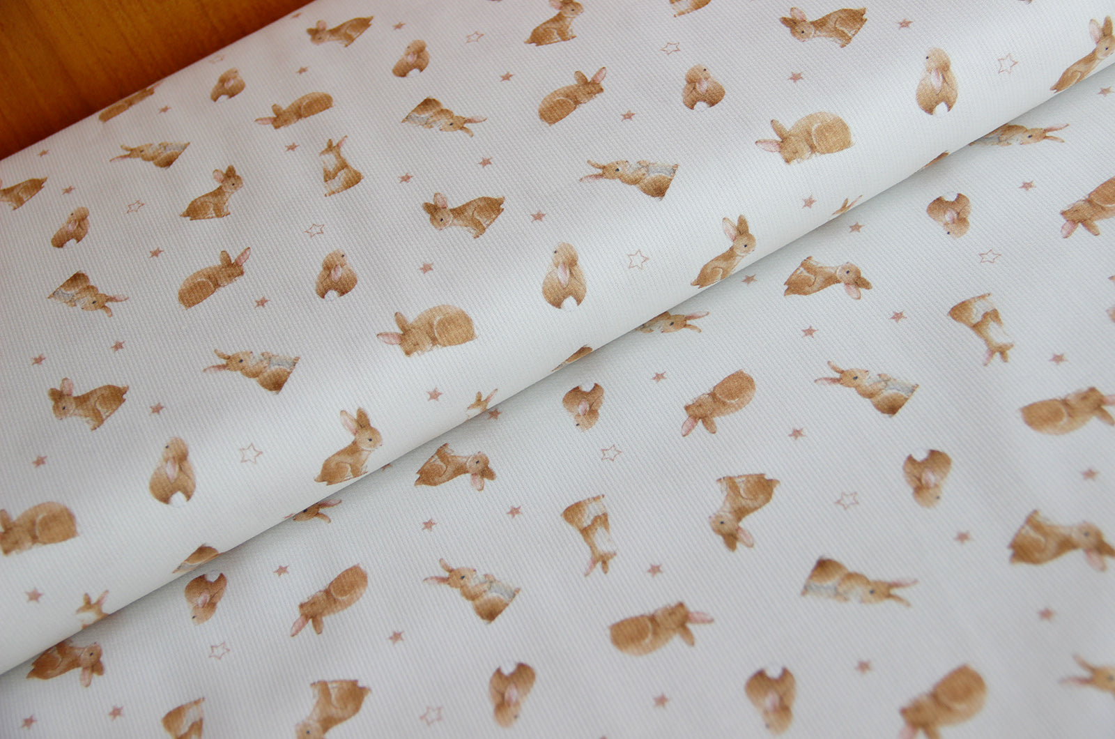 Buy 002-bunny-cream Cotton piqué printed * From 50 cm