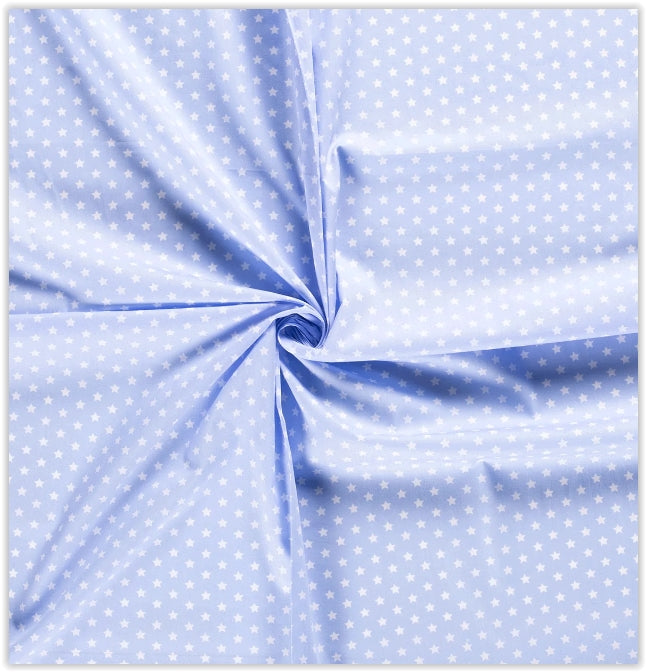 Buy 002-baby-blue Cotton print stars 1cm * From 50cm