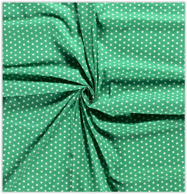 Buy 025-green Cotton print stars 1cm * From 50cm