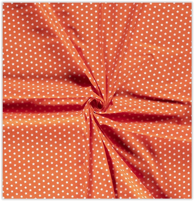 Buy 036-orange Cotton print stars 1cm * From 50cm