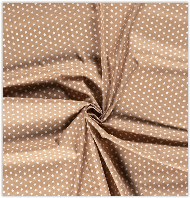 Acheter 053-beige Coton imprimé étoiles 1cm * A partir de 50cm