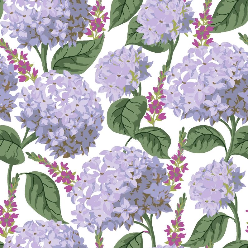 Buy 003-hydrangeas Cotton prints floral * From 50 cm