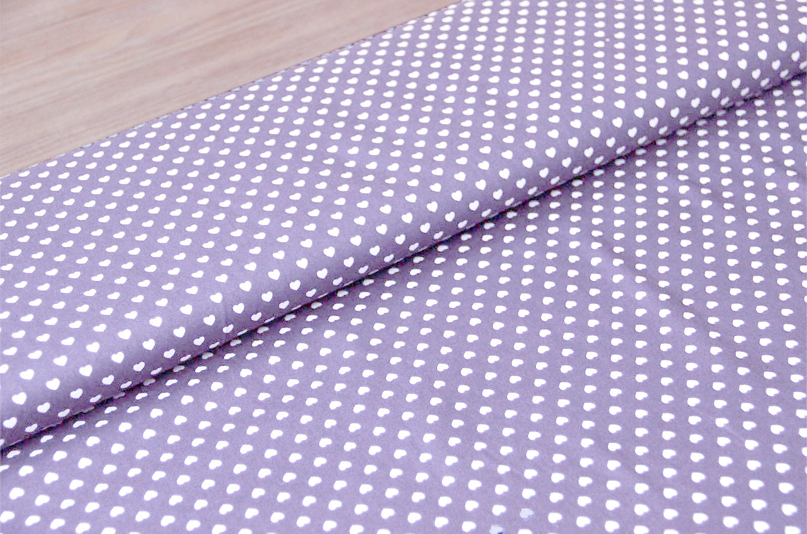 Buy 043-lilac Cotton print hearts * From 50cm