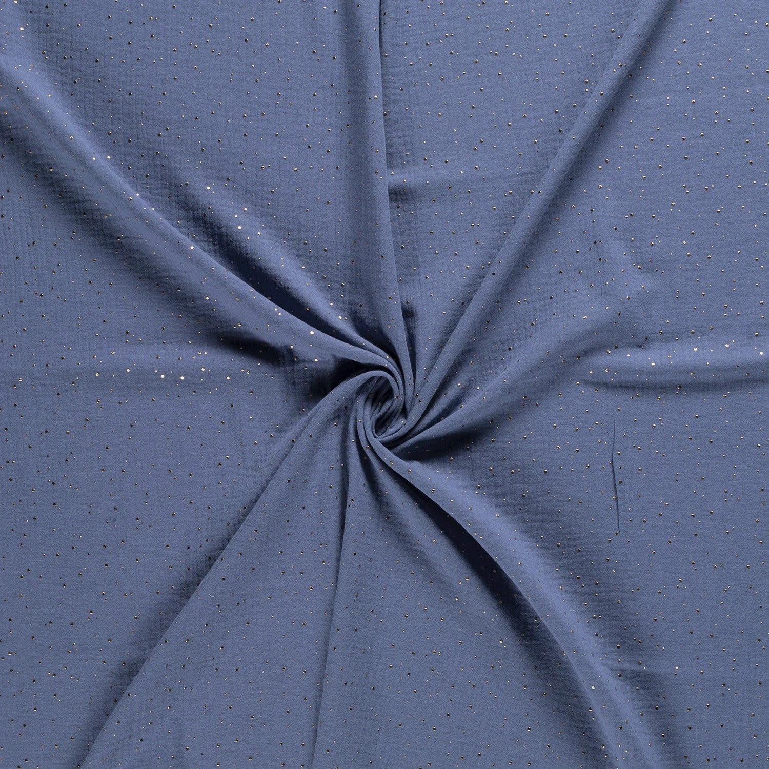 Kaufen 006-jeansblau Musselin Goldpunkte - 20 Farben *Ab 25 cm