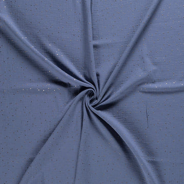 Kaufen 006-jeansblau Musselin Goldpunkte *Ab 25 cm