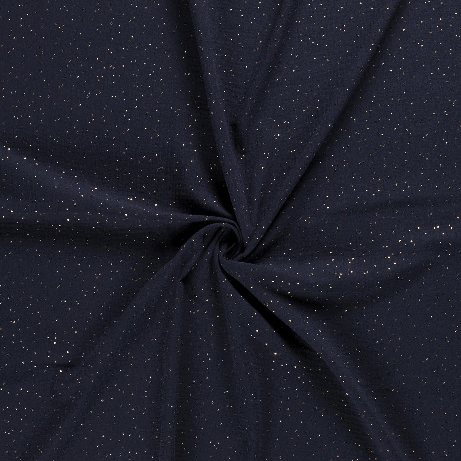 Buy 008-navy Muslin gold dots - 20 colors *From 25 cm