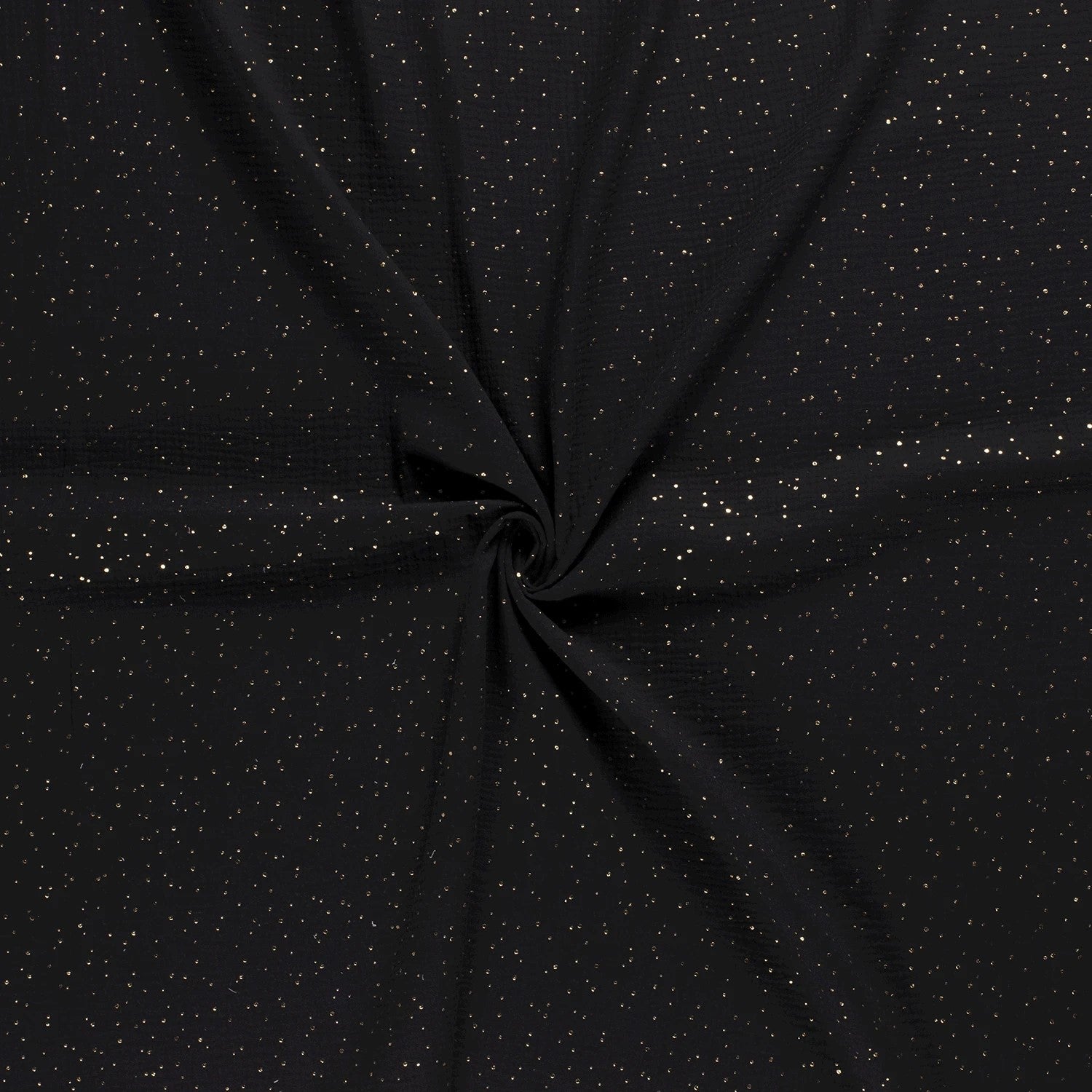 Buy 069-black Muslin gold dots - 20 colors *From 25 cm