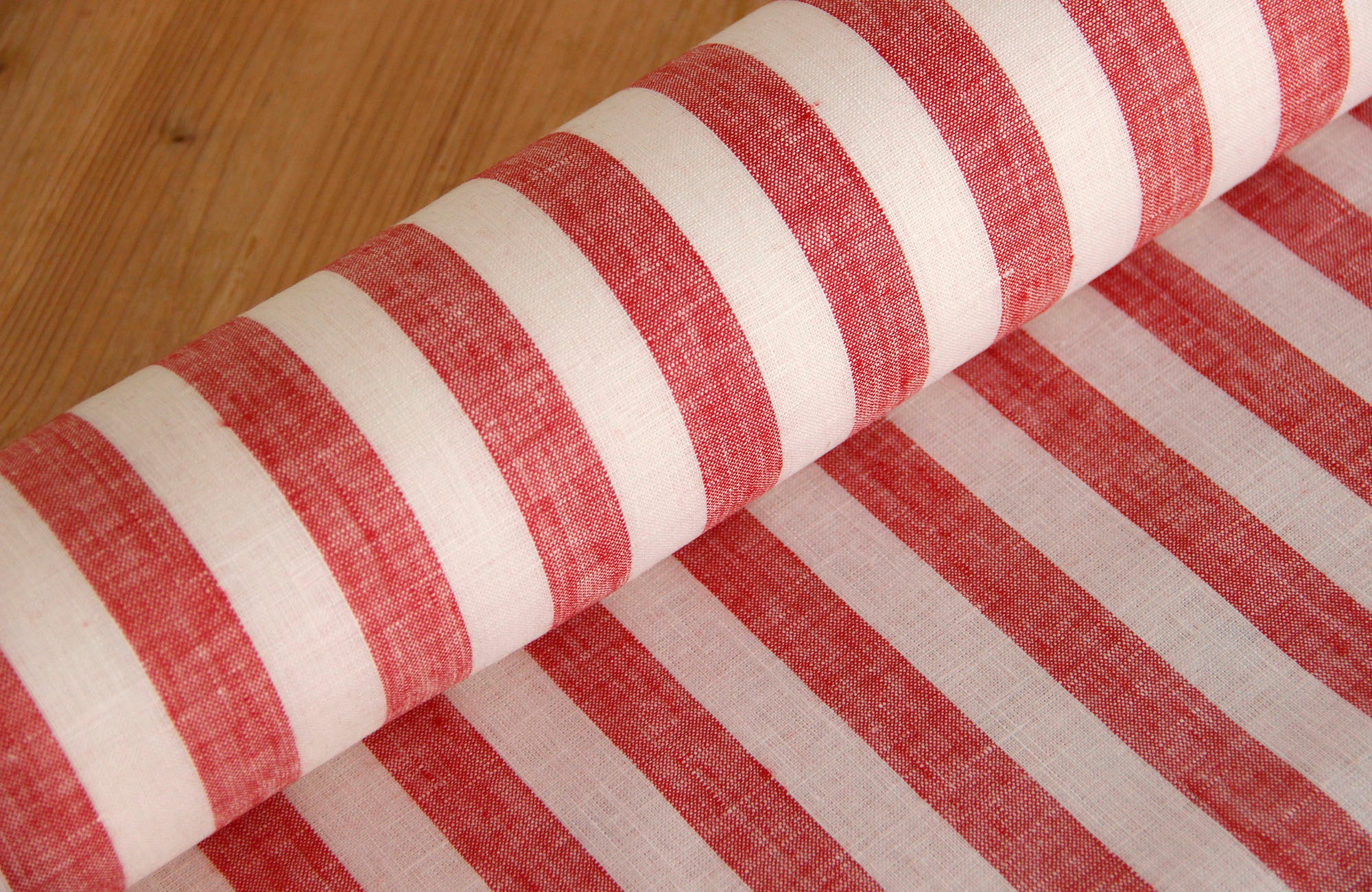Buy block-strips-2-cm Linen red/white * From 50 cm