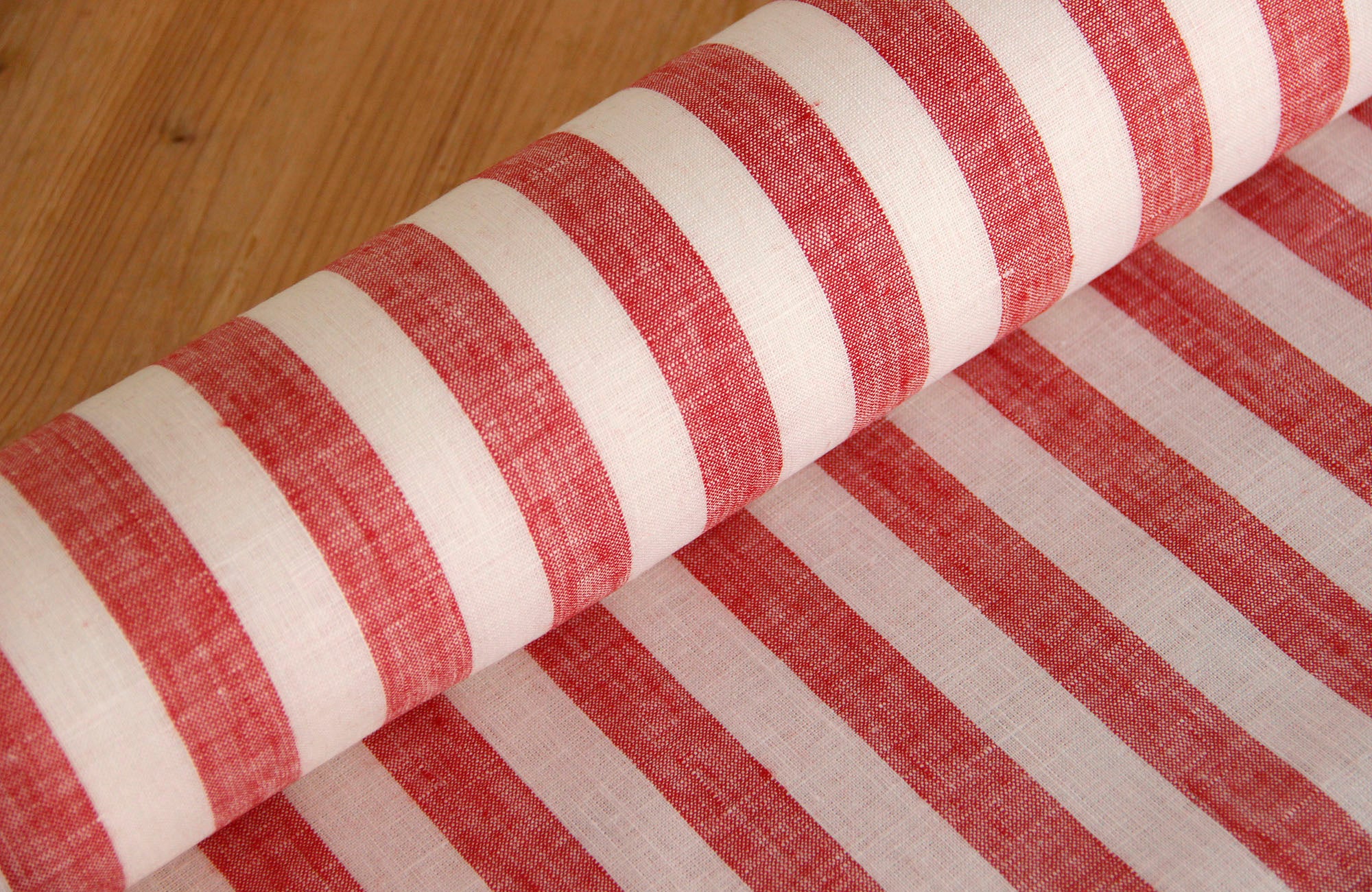 Linen red/white * From 50 cm