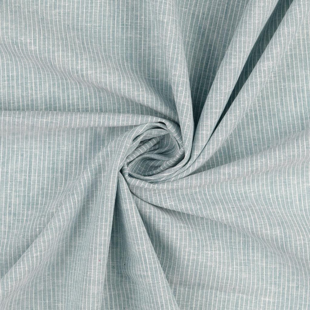 Buy 022-mint Half linen patterned fine stripes * From 50 cm