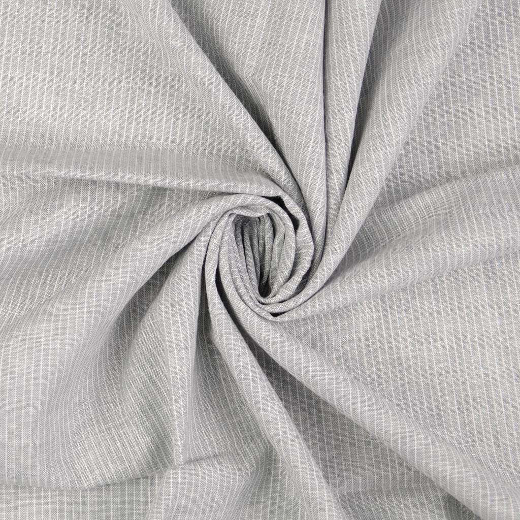 Buy 061-light-gray Half linen patterned fine stripes * From 50 cm