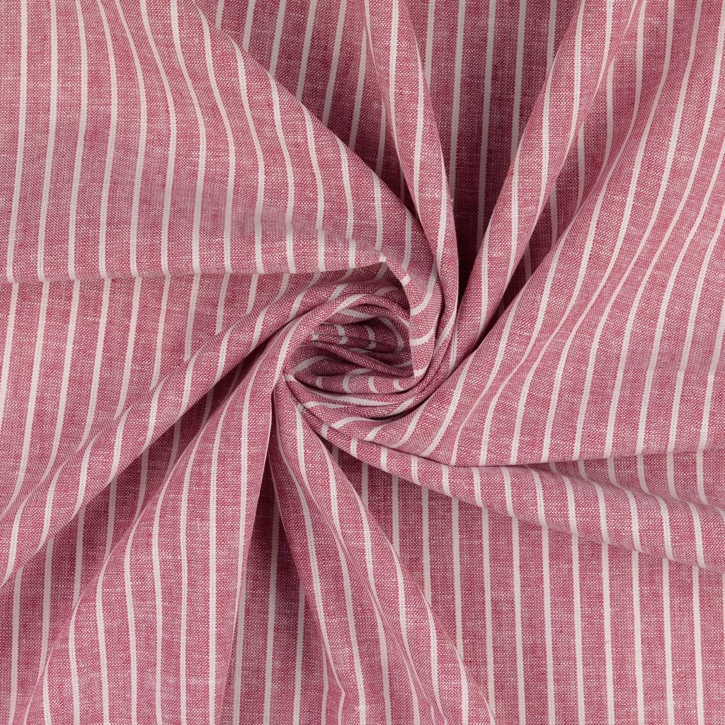 Buy 015-red Half linen patterned stripes * From 50 cm
