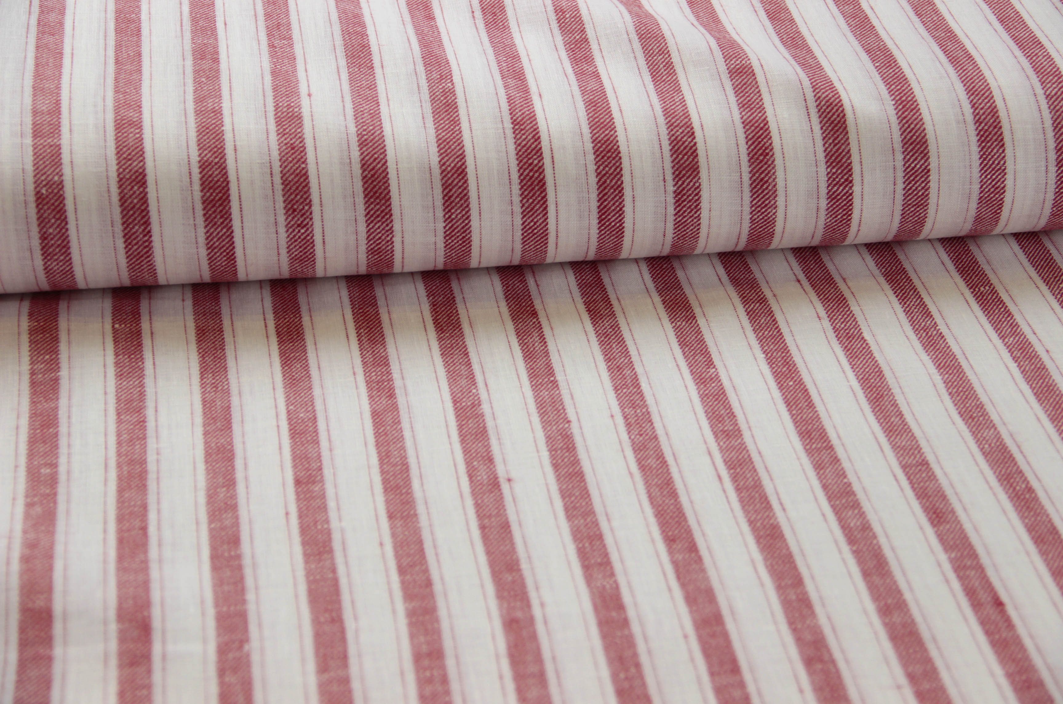 Buy twill-stripes-red Linen red/white * From 50 cm