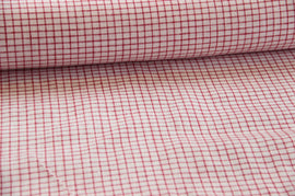 Buy fine-check Linen red/white * From 50 cm
