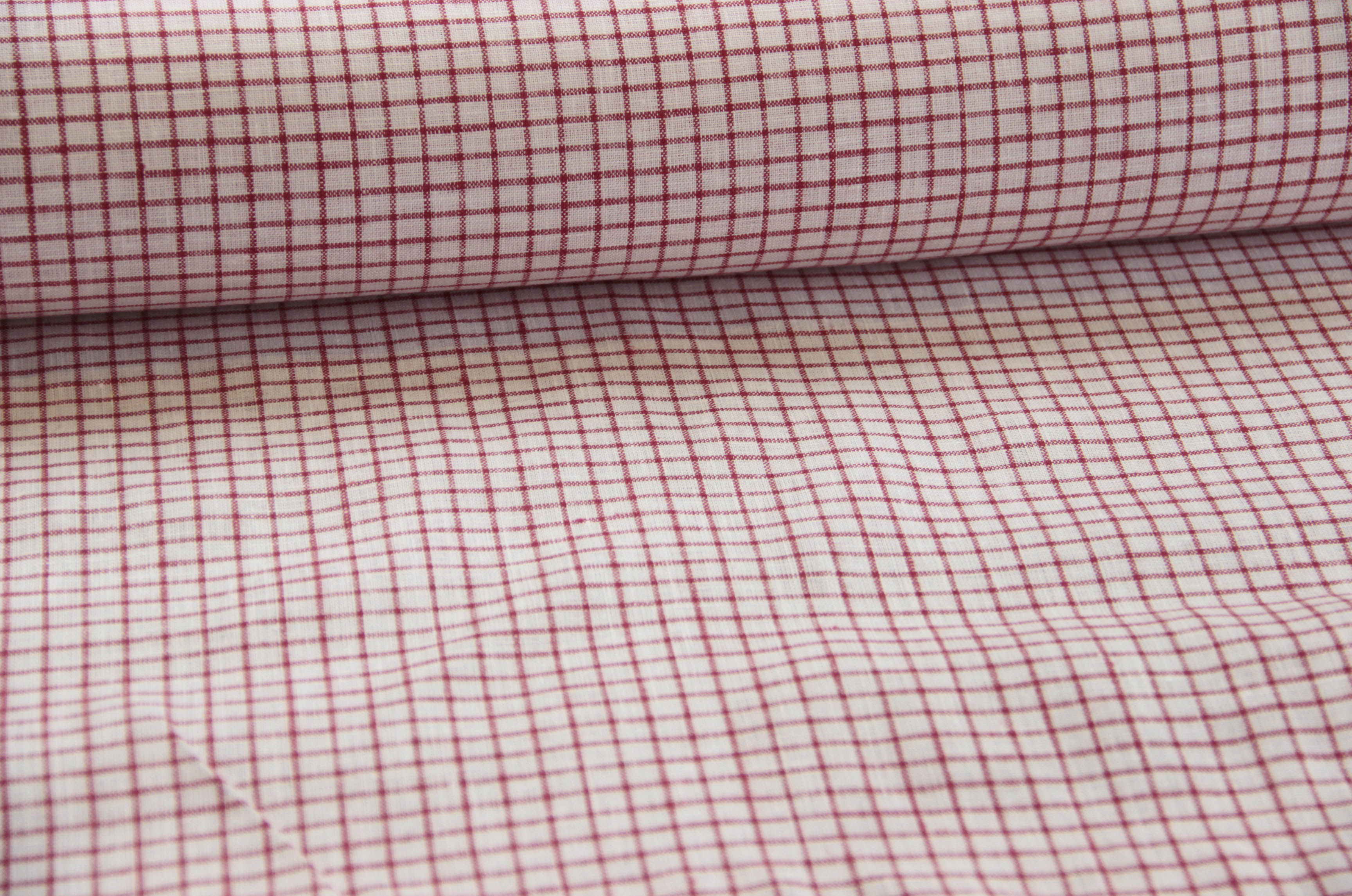 Buy fine-check Linen red/white * From 50 cm