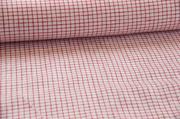 Buy fine-check Linen red/white * From 50 cm