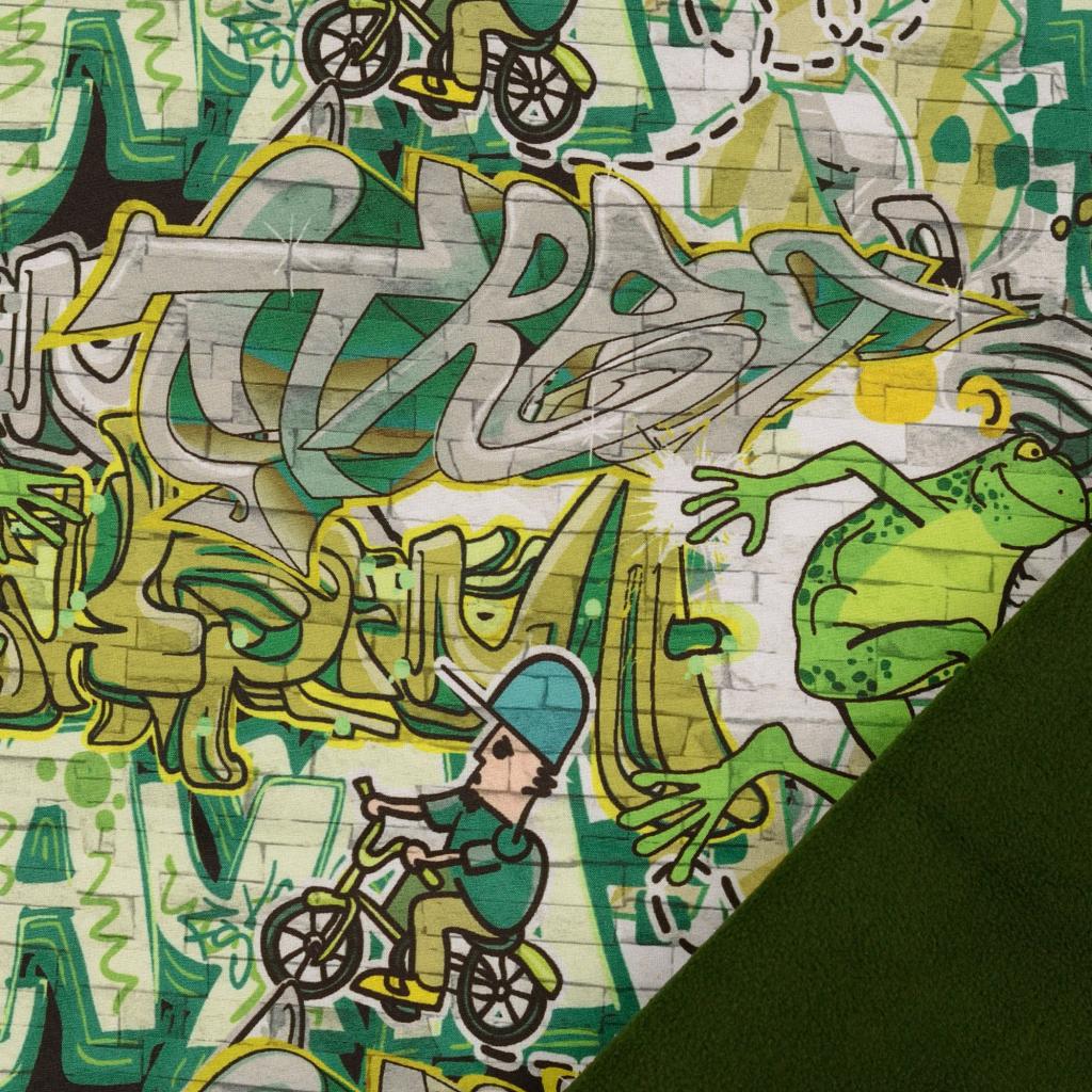 Buy 006-graffiti-green Softshell printed * From 50 cm