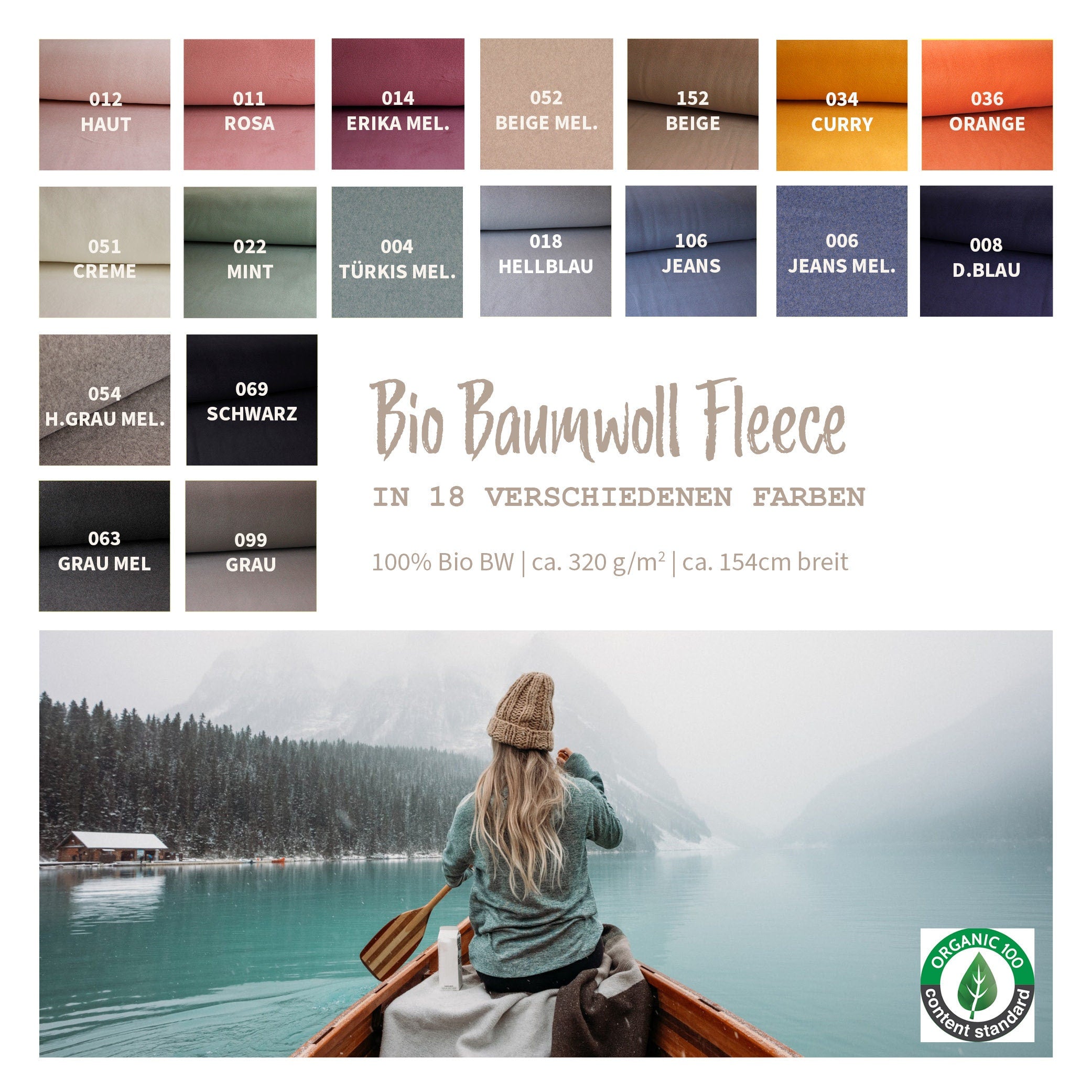 Fleece aus Bio-Baumwolle *Ab 50 cm