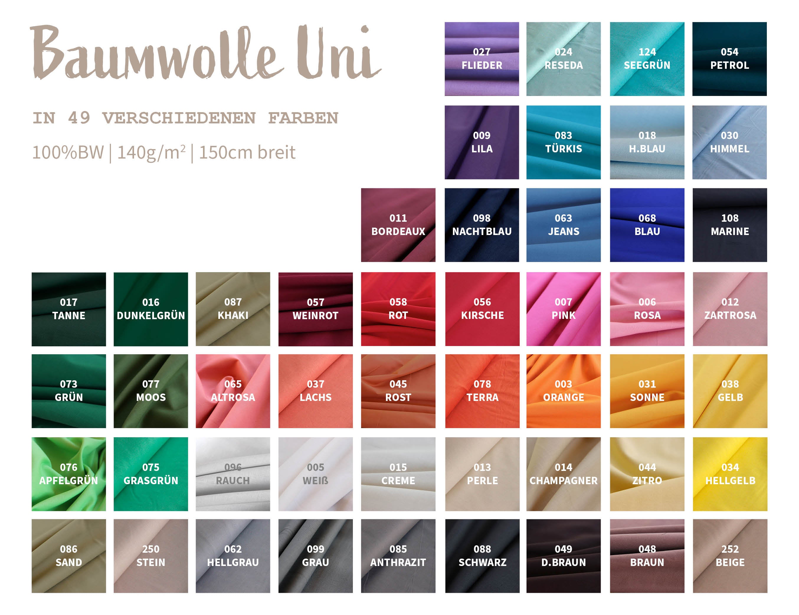 Baumwollstoff Uni *Ab 50cm-1