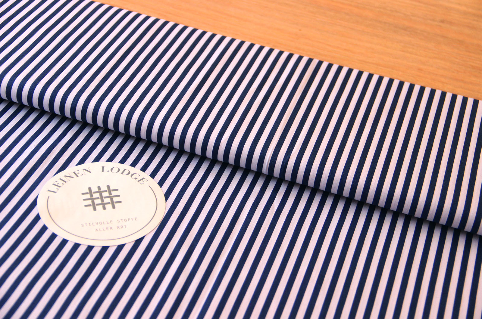 Buy 008-navy Cotton print stripes 5 mm * From 50cm