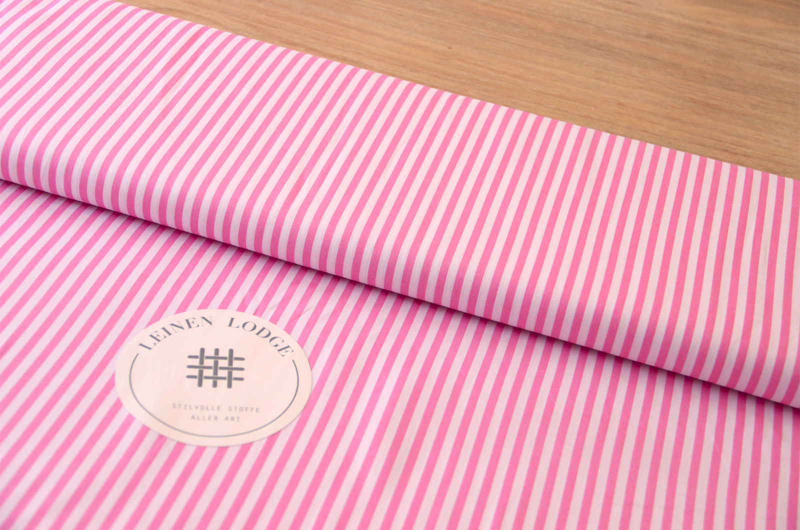 Buy 011-pink Cotton print stripes 5 mm * From 50cm