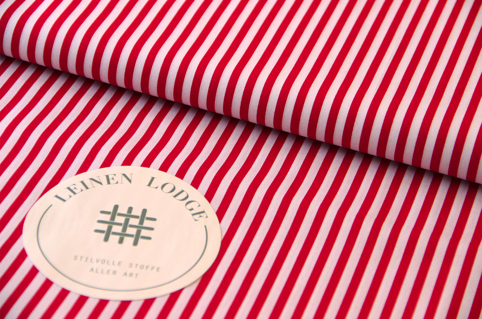 Buy 015-red Cotton print stripes 5 mm * From 50cm