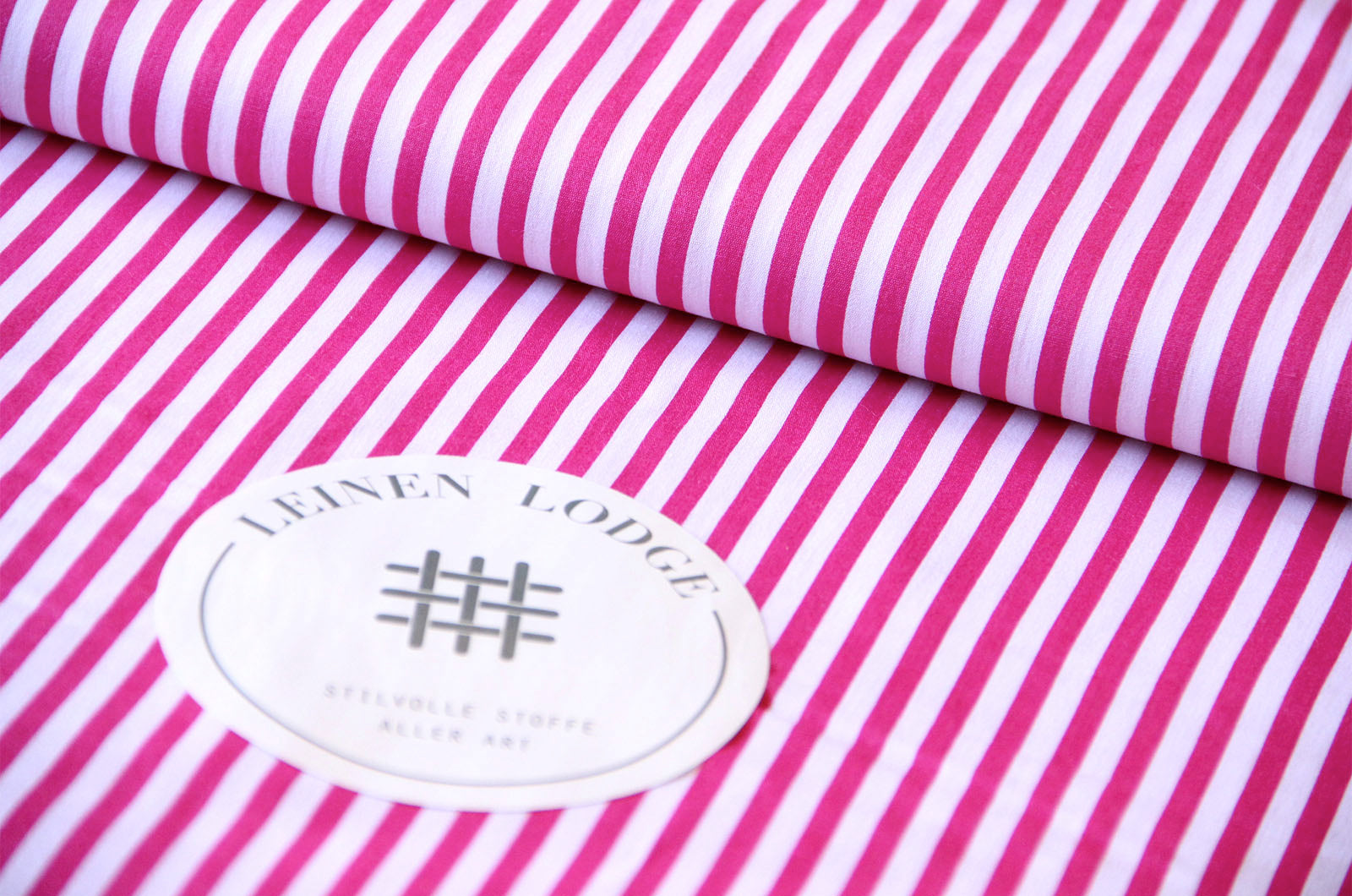 Buy 017-pink Cotton print stripes 5 mm * From 50cm