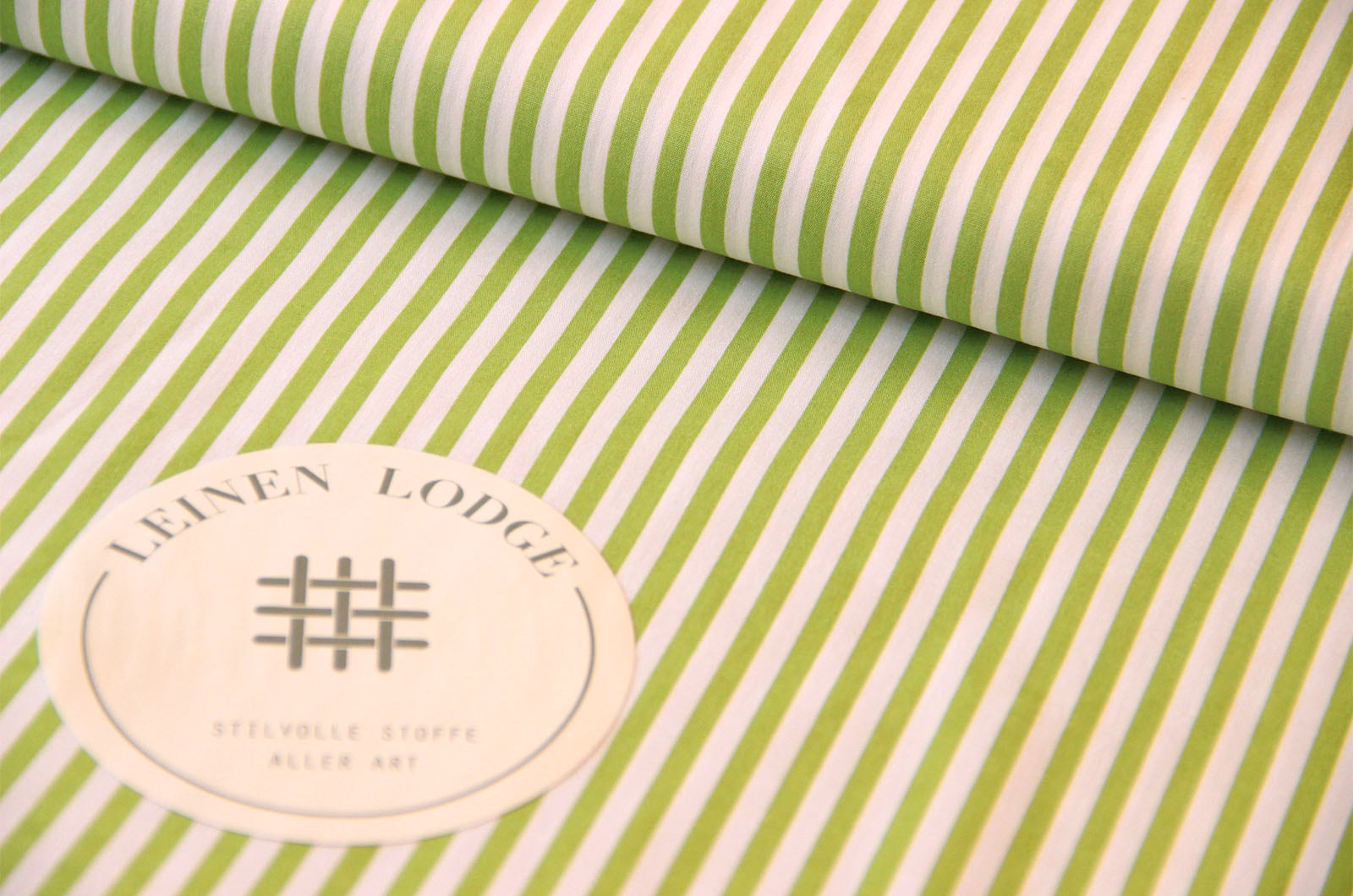 Buy 024-apple-green Cotton print stripes 5 mm * From 50cm