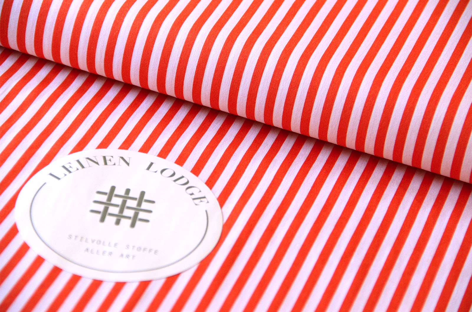 Buy 036-orange Cotton print stripes 5 mm * From 50cm