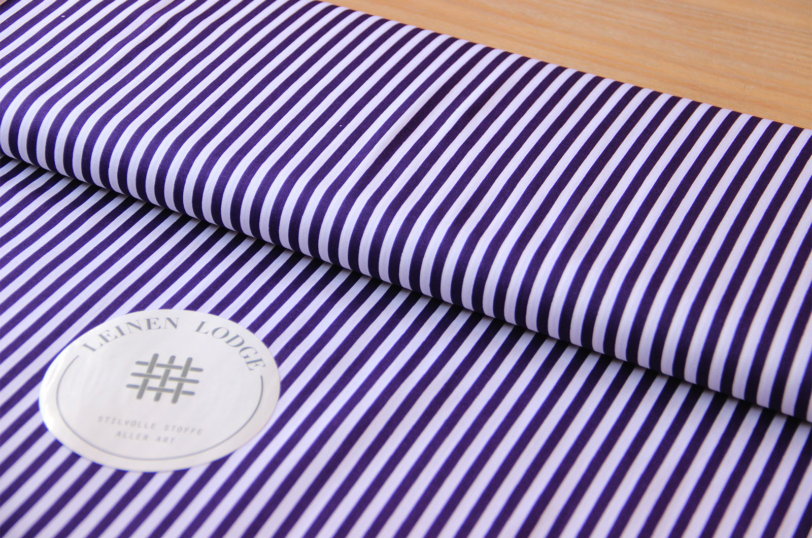 Buy 045-purple Cotton print stripes 5 mm * From 50cm