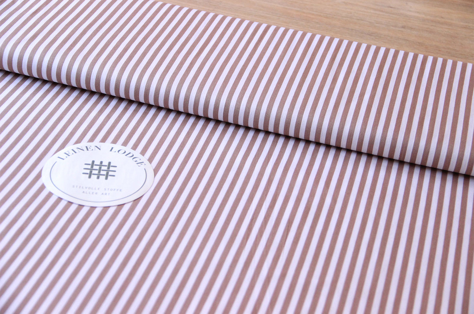 Buy 053-beige Cotton print stripes 5 mm * From 50cm