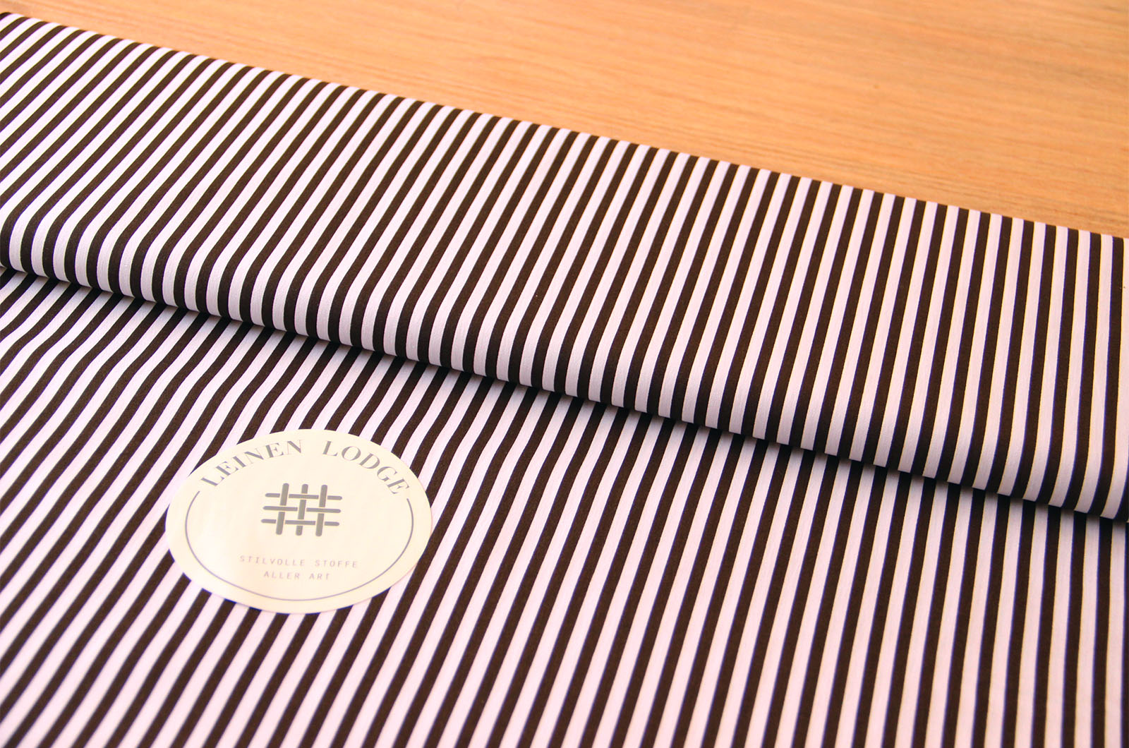 Buy 055-brown Cotton print stripes 5 mm * From 50cm