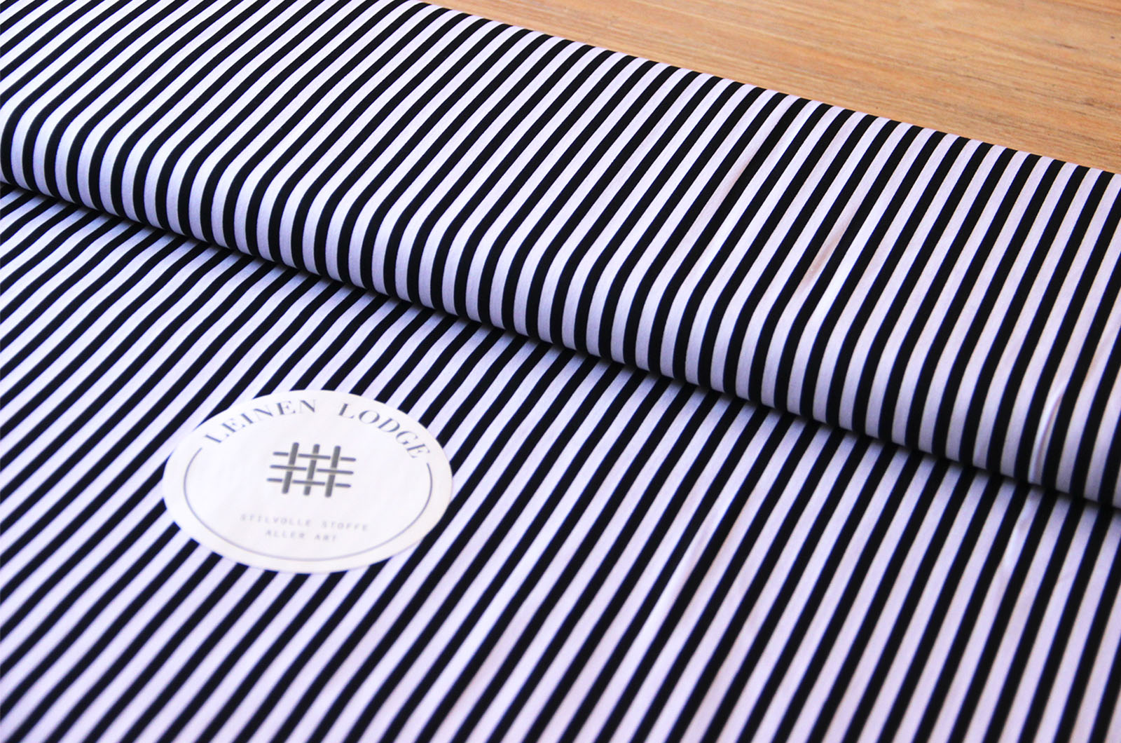 Buy 069-black Cotton print stripes 5 mm * From 50cm