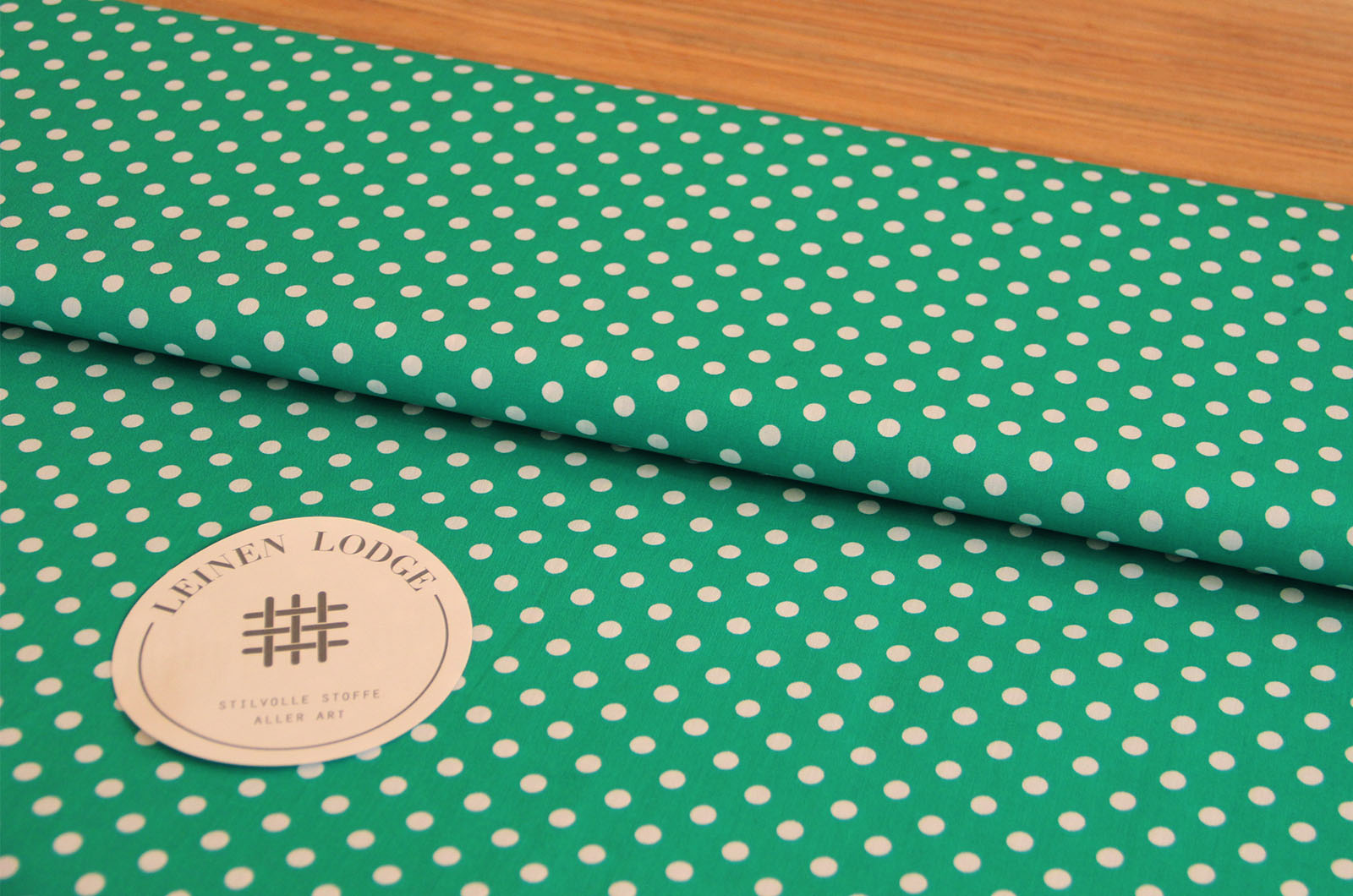 Buy 025-green Cotton print dots 5mm * From 50cm
