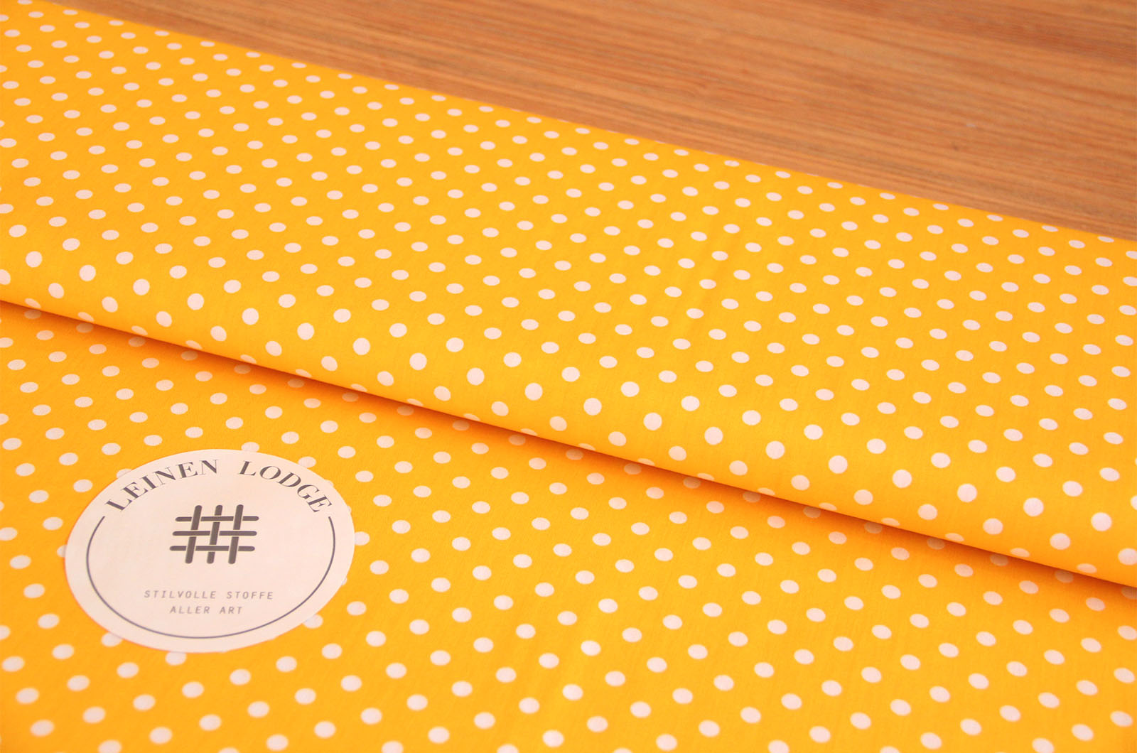 Buy 035-yellow Cotton print dots 5mm * From 50cm