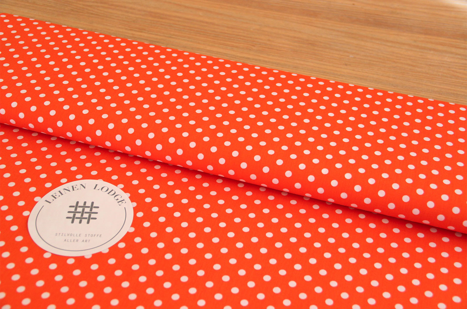 Buy 036-orange Cotton print dots 5mm * From 50cm